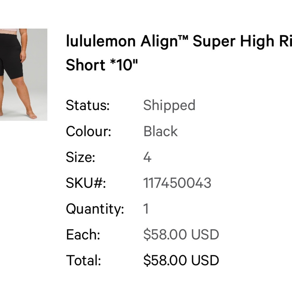 Lululemon align super high rise 10" short. Size 4 sold out. BRAND NEW with tags